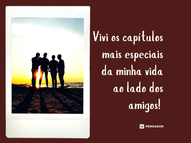 Polaroide com amigos na praia.