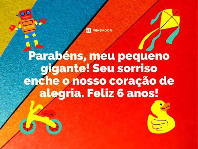 Criança de 6 Anos - Mensagens de Aniversário