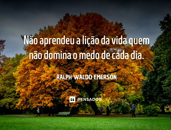 Não aprendeu a lição da vida quem não domina o medo de cada dia.