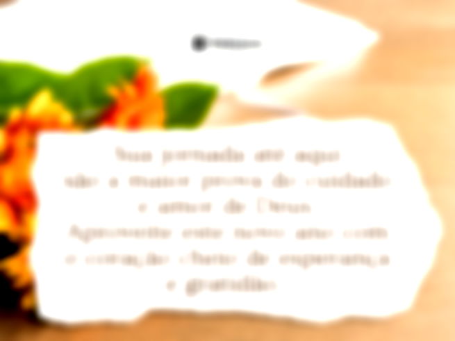Sua jornada até aqui são a maior prova do cuidado e amor de Deus. Aproveite este novo ano com o coração cheio de esperança e gratidão. 