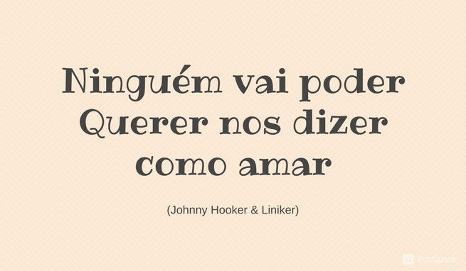 Ninguém vai poder / Querer nos dizer como amar (Johnny Hooker)