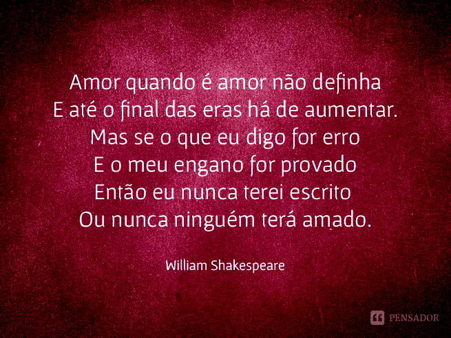 amor quando é amor não definha